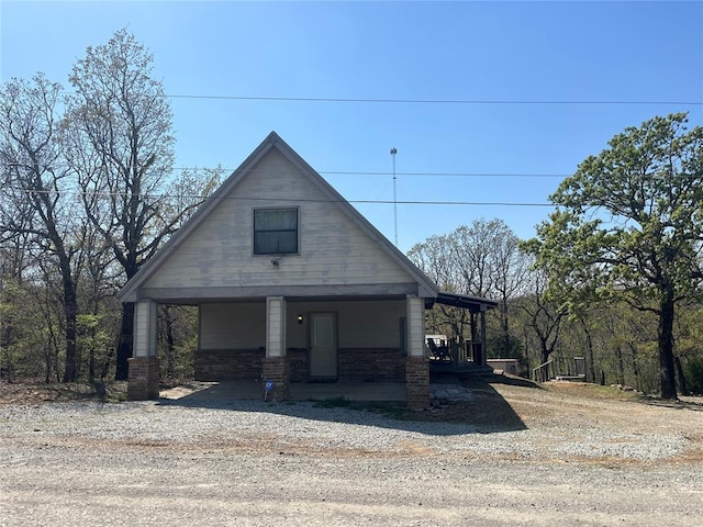216 N Bk 1600 Rd, Stigler, OK 74462 - view of front of house with covered porch