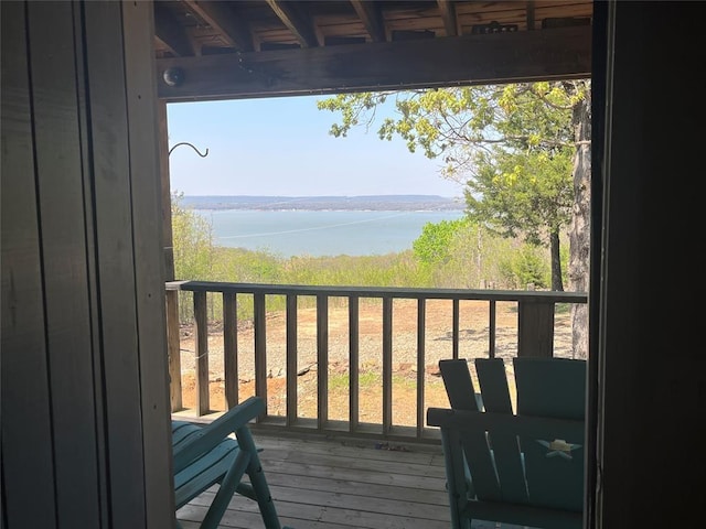 216 N Bk 1600 Rd, Stigler, OK 74462 - balcony featuring a deck with water view