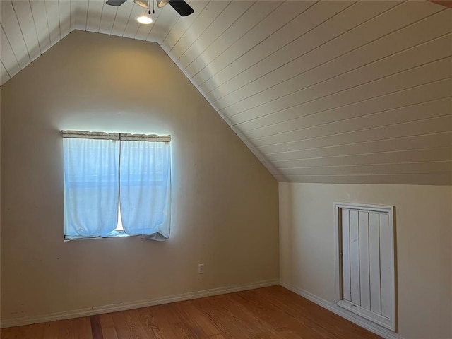 216 N Bk 1600 Rd, Stigler, OK 74462 - additional living space featuring ceiling fan, lofted ceiling, wood finished floors, and baseboards