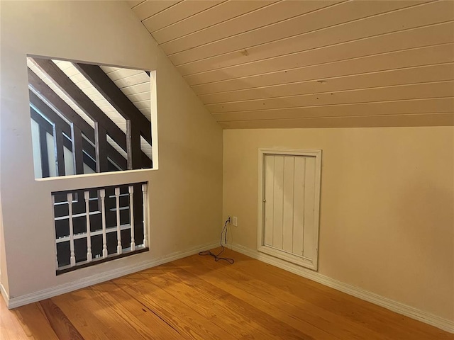 216 N Bk 1600 Rd, Stigler, OK 74462 - bonus room with wood finished floors, baseboards, vaulted ceiling, and wooden ceiling