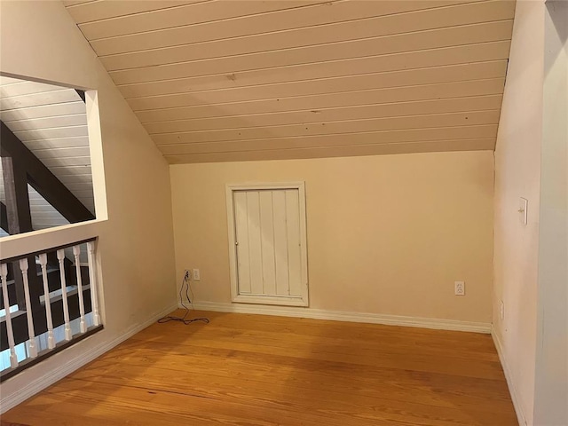 216 N Bk 1600 Rd, Stigler, OK 74462 - additional living space with vaulted ceiling, light wood-style flooring, baseboards, and wood ceiling