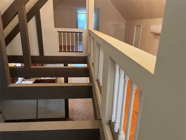216 N Bk 1600 Rd, Stigler, OK 74462 - stairway featuring lofted ceiling