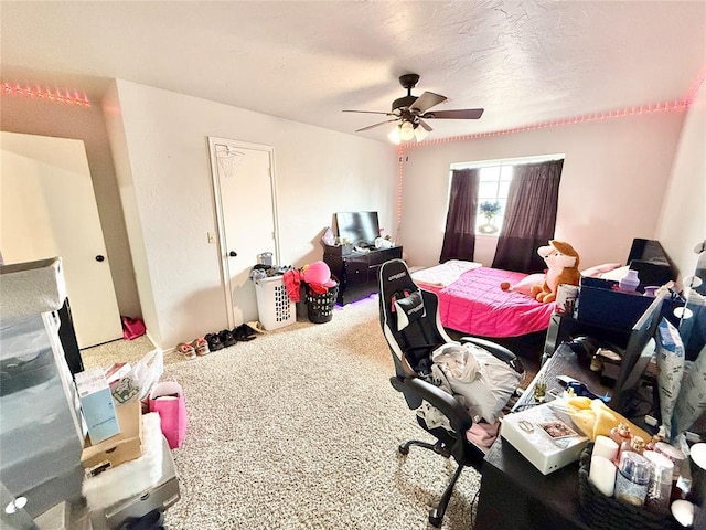 9977 Birkenhead Ct, Yukon, OK 73099 - carpeted bedroom with a ceiling fan