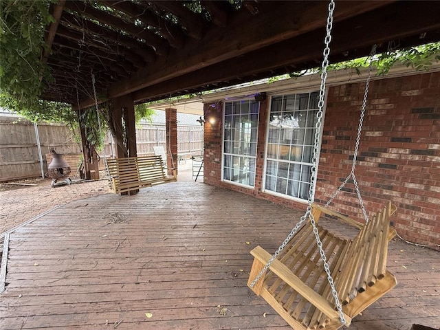 9977 Birkenhead Ct, Yukon, OK 73099 - wooden deck with a fenced backyard