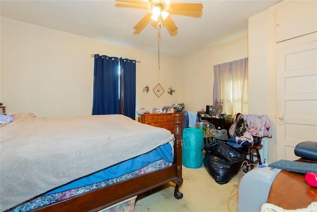 320 W Forest Ave, Eufaula, OK 74432 - bedroom with carpet flooring and a ceiling fan