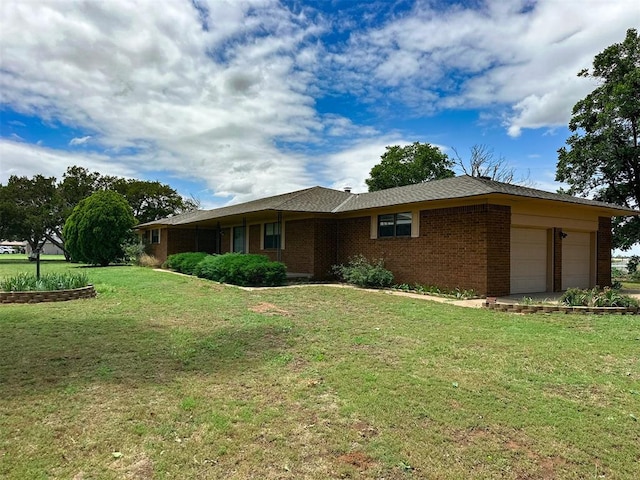 10190 County Road 1310, Fort Cobb, OK 73038 - ranch-style home featuring a garage, brick siding, and a front yard