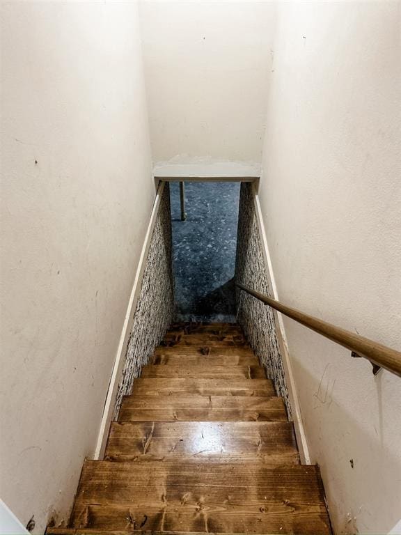 10190 County Road 1310, Fort Cobb, OK 73038 - stairs with hardwood / wood-style flooring