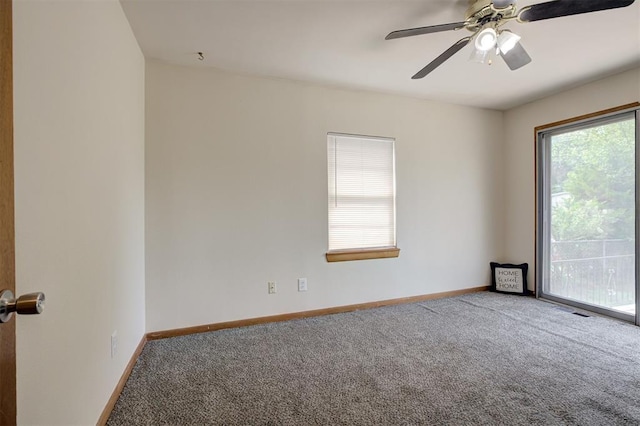 520 SE 47th St, Oklahoma City, OK 73129 - carpeted empty room with baseboards and ceiling fan