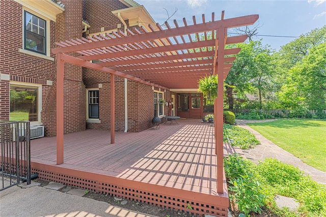 1527 NW 35th St, Oklahoma City, OK 73118 - view of patio / terrace with a pergola and a deck