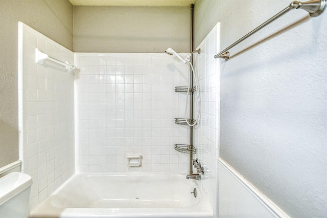 1439 Greenbriar Dr, Norman, OK 73072 - full bath featuring bathtub / shower combination, toilet, and wainscoting