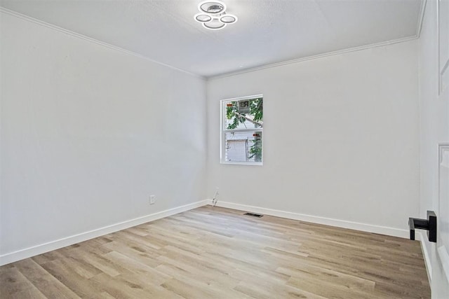 3804 NW 19th St, Oklahoma City, OK 73107 - empty room with ornamental molding, light wood-style flooring, and baseboards