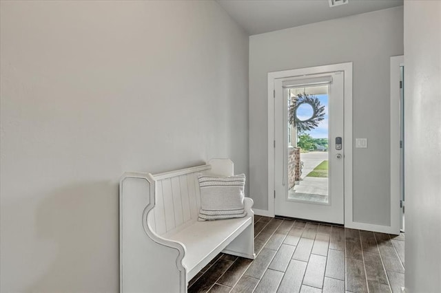 13091 Mannington Rd, Edmond, OK 73025 - entrance foyer with wood tiled floors and baseboards