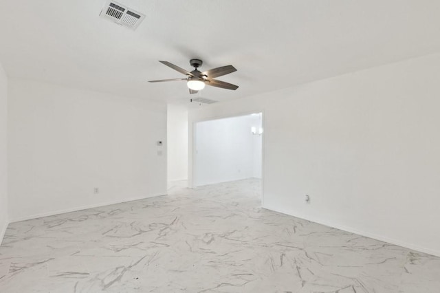 2617 SW 69th St, Oklahoma City, OK 73159 - empty room featuring a ceiling fan and light marble finish flooring