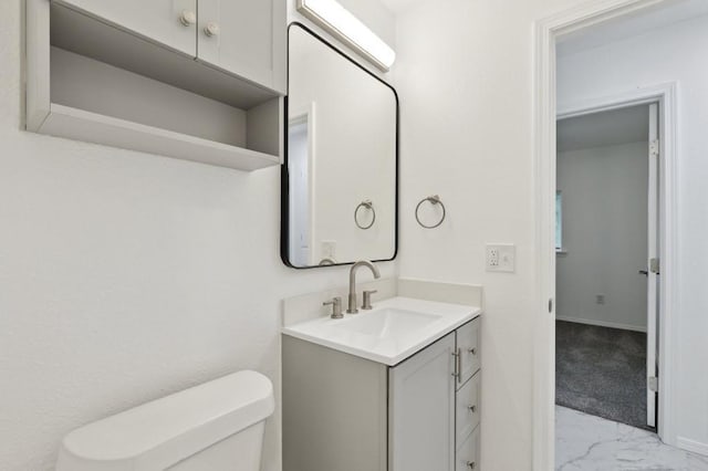 2617 SW 69th St, Oklahoma City, OK 73159 - bathroom with marble look tiles and vanity