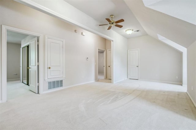 4609 Summerfield Ct, Norman, OK 73072 - bonus room with lofted ceiling, light carpet, a ceiling fan, and baseboards