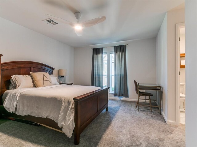 4107 Northhampton Dr, Norman, OK 73072 - bedroom featuring carpet and a ceiling fan