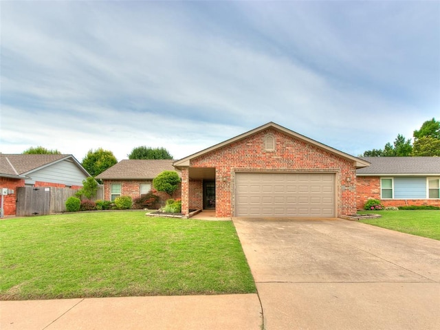 7204 Walnut Creek Dr, Oklahoma City, OK 73142 - view of front of property with brick siding, a garage, and driveway