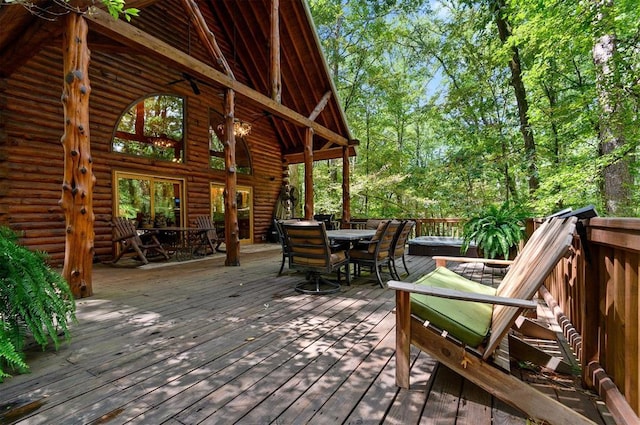 185 Marlin Dr, Broken Bow, OK 74728 - deck with outdoor dining space