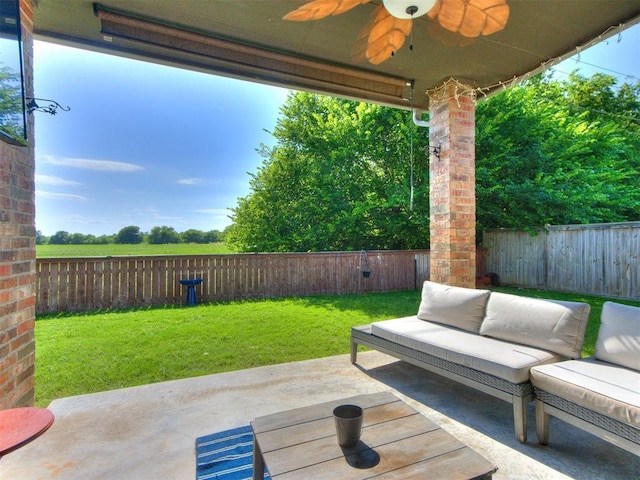 17217 Prado Dr, Oklahoma City, OK 73170 - view of patio with a ceiling fan