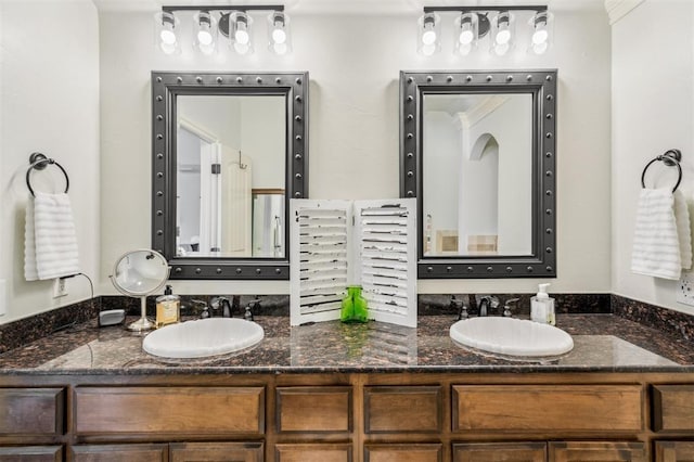908 Carol Ann Pl, Moore, OK 73160 - bathroom featuring double vanity