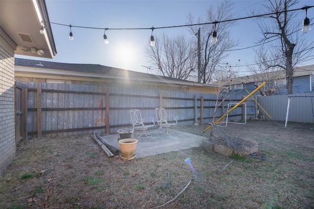 5108 NW 19th Ter, Oklahoma City, OK 73127 - fenced backyard with a patio and a playground