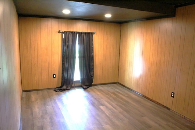 1521 SW 45th St, Oklahoma City, OK 73119 - empty room featuring wood finished floors and wood walls