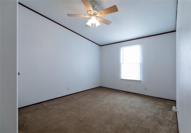20649 E 1110th Rd, Canute, OK 73626 - carpeted spare room featuring ceiling fan, crown molding, and baseboards