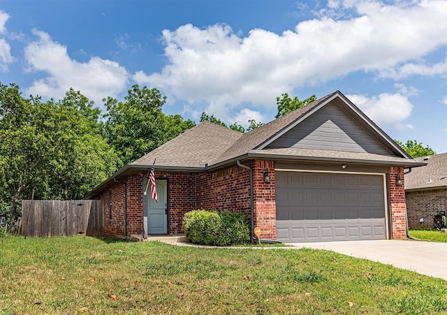 4212 Bonaparte Blvd, Midwest City, OK 73110 - ranch-style home featuring brick siding, driveway, a garage, and roof with shingles