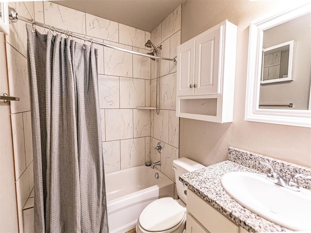 4212 Bonaparte Blvd, Midwest City, OK 73110 - full bathroom featuring shower / tub combo, toilet, and vanity