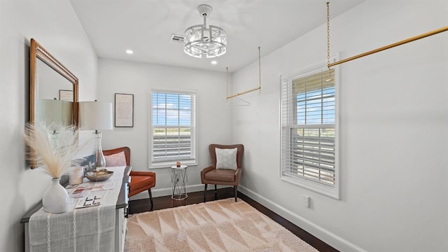 10506 W Smith Rd, El Reno, OK 73036 - living area with a chandelier, recessed lighting, and wood finished floors