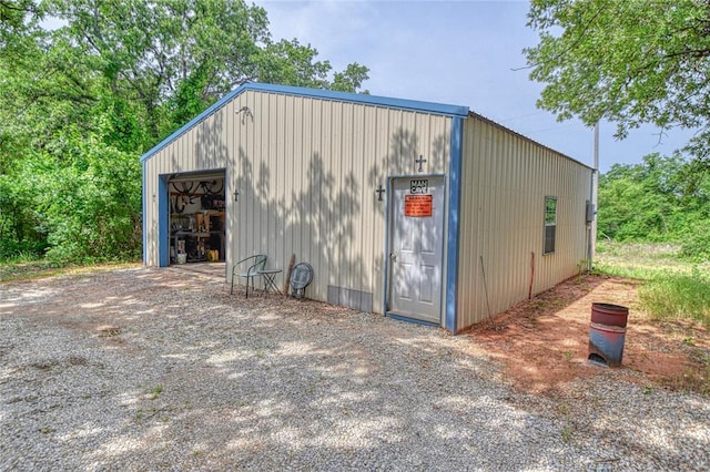 13086 240th, Blanchard, OK 73010 - detached garage featuring gravel driveway