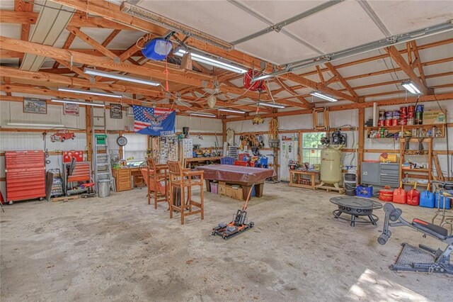 13086 240th, Blanchard, OK 73010 - garage featuring a workshop area