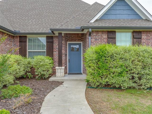 3713 Andrew Ct, Norman, OK 73072 - entrance to property featuring brick siding and a shingled roof