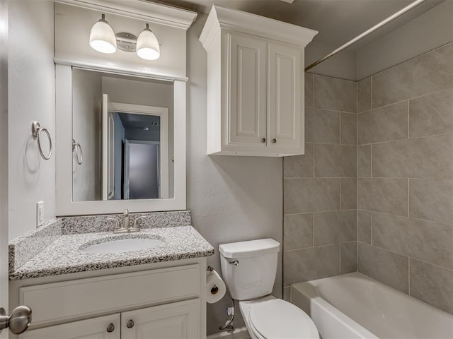 3713 Andrew Ct, Norman, OK 73072 - full bathroom featuring toilet, vanity, and shower / tub combination