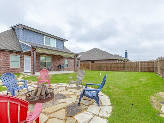 3713 Andrew Ct, Norman, OK 73072 - view of patio / terrace with an outdoor fire pit and grilling area