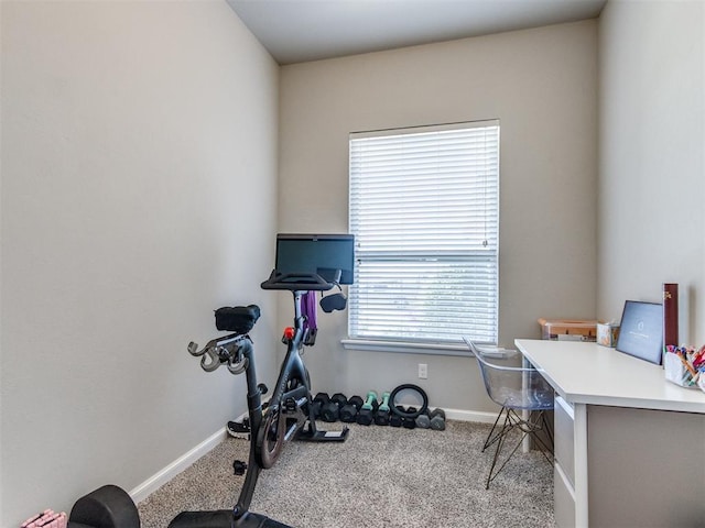 3911 Wiltshire Dr, Norman, OK 73026 - workout room with carpet floors and baseboards