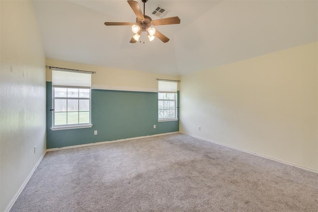 5600 Darla Dr, Oklahoma City, OK 73135 - empty room with ceiling fan, carpet flooring, and high vaulted ceiling