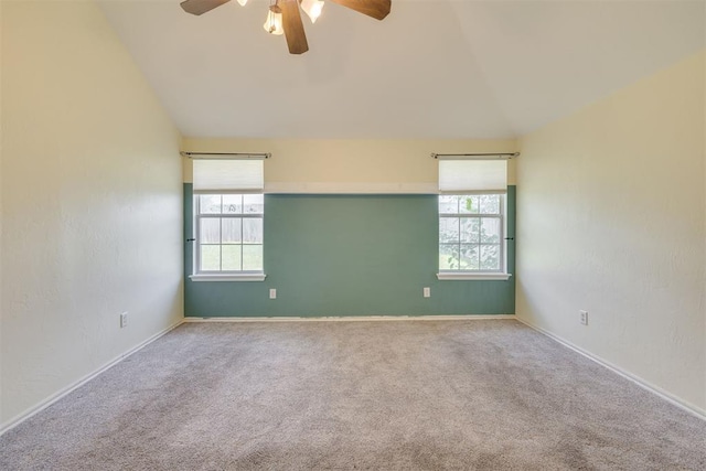 5600 Darla Dr, Oklahoma City, OK 73135 - carpeted spare room featuring vaulted ceiling and ceiling fan