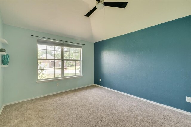 5600 Darla Dr, Oklahoma City, OK 73135 - unfurnished room featuring carpet floors, ceiling fan, and lofted ceiling