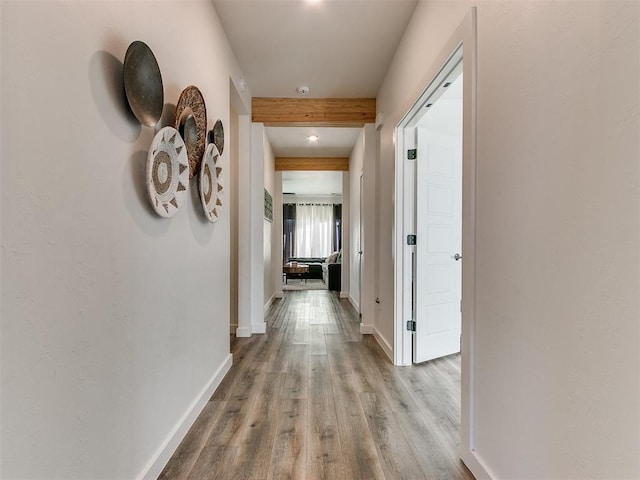 8324 NW 151st Ter, Edmond, OK 73013 - hallway with wood finished floors and baseboards