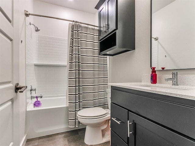 8324 NW 151st Ter, Edmond, OK 73013 - full bathroom with vanity, toilet, and shower / bath combination with curtain