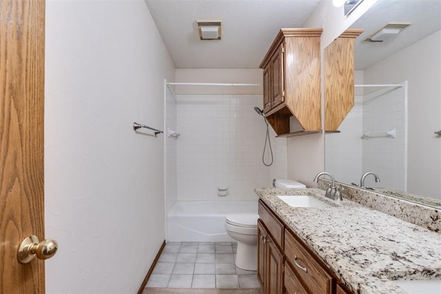 12432 Hastings Rd, Midwest City, OK 73130 - full bath featuring vanity, tile patterned flooring, and tub / shower combination