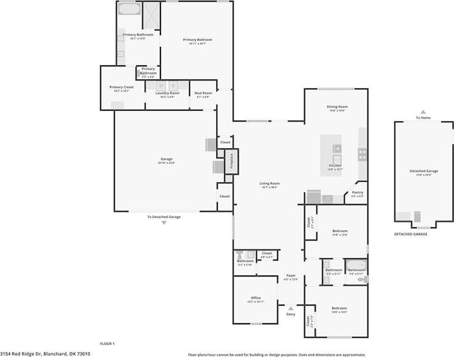 3154 Red Ridge Dr, Blanchard, OK 73010 - floor plan / room layout