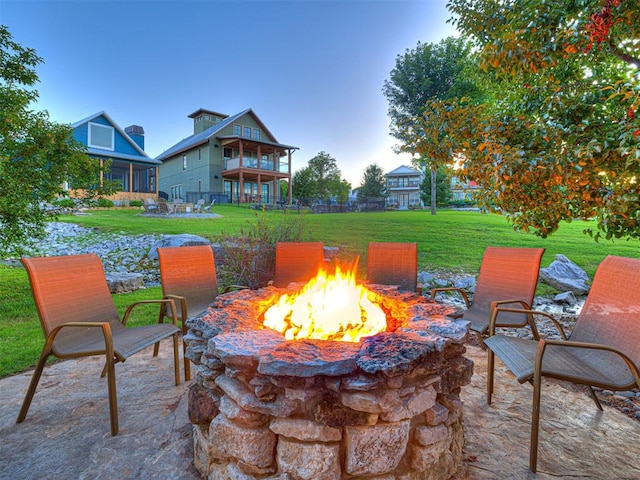 37271 S Cliff Crest Dr, Langley, OK 74301 - view of patio / terrace featuring an outdoor fire pit