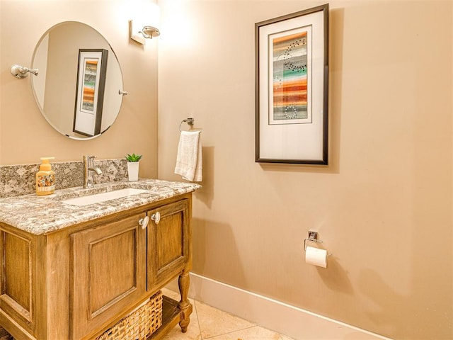 37271 S Cliff Crest Dr, Langley, OK 74301 - bathroom featuring tile patterned flooring, vanity, and baseboards