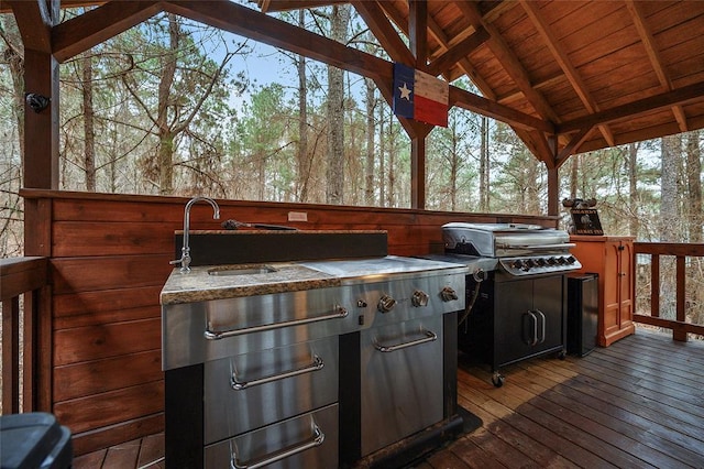 1073 Southern Hills Cir, Broken Bow, OK 74728 - deck featuring a sink and exterior kitchen