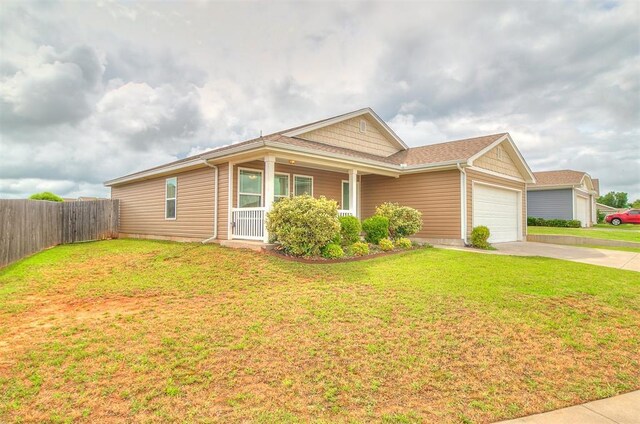 15108 Coldsun Dr, Oklahoma City, OK 73170 - single story home featuring a garage, concrete driveway, and a porch
