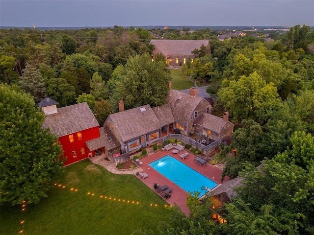 4005 NE 122nd St, Edmond, OK 73013 - view from above of property featuring a pool