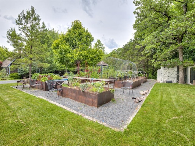 4005 NE 122nd St, Edmond, OK 73013 - view of green lawn with a vegetable garden