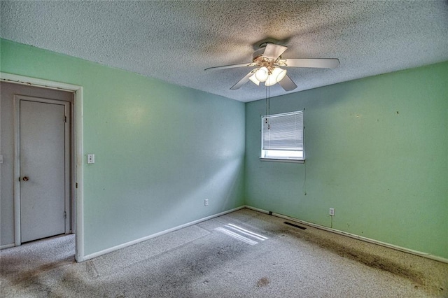 342 W Birch Dr, Mustang, OK 73064 - empty room with carpet floors, a textured ceiling, and ceiling fan